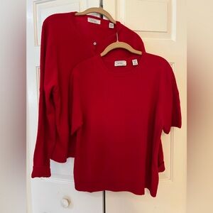 Cashmere! Lord & Taylor Vibrant Red Cashmere Cardigan Set (2 pieces)
Size XL